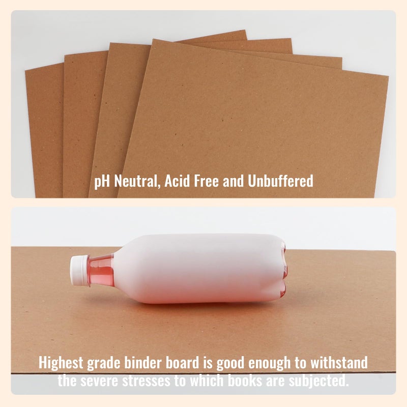 Lineco Neutral pH Binder Board. Acid-Free Unbuffered 100 PT (.098") 15''x20.5''. Pack of 4. Chipboard, Bookboard, Bookbinding, Framing, Book Cover, Boxes, Slipcase, DIY, Bulletin Boards. - Image 3